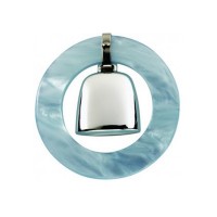 Sterling Silver Blue Baby Teething Ring Rattle