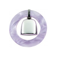 Sterling Silver Pink Baby Teething Ring Rattle