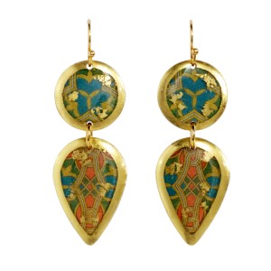 Evocateur "Luxor" 22kt Gold Dagger Dangle Earrings