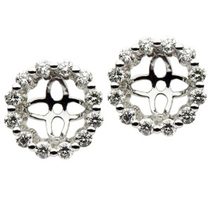 18kt White Gold Diamond Circle Earring Jackets