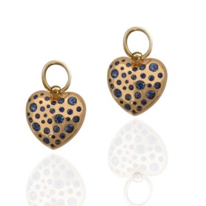 Lawson Dahl 18kt Yellow Gold "Love Heart" Sapphire Earring Charms