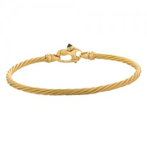 Estate 14kt Yellow Gold Cable Link Bracelet Finished With Mariner Clasp