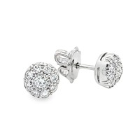 Estate Spark Creations Illusion Diamond Earrings In 18kt White Gold