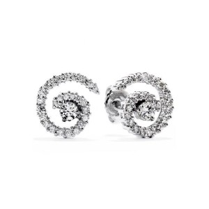 Estate Hearts On Fire 18kt White Gold "Mystical" Prong Set Diamond Earrings