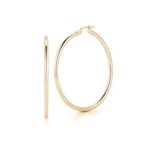 Estate Roberto Coin 18kt Yellow Gold 45mm Tube Hoop Earrings