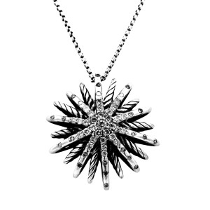 David Yurman Sterling Silver Diamond Starburst Pendant
