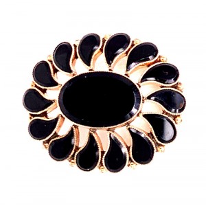 Estate Victorian 10kt Yellow Gold Onyx Brooch