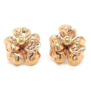 Estate Mid-Century 10kt Yellow Gold Floral Earrings