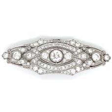 Estate J.E. Caldwell Platinum Art Deco Diamond Brooch