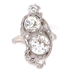 Estate Edwardian Toi Et Moi Diamond Dinner Ring