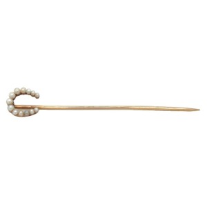 Estate Edwardian 14kt Yellow Gold Seed Pearl Stick Pin