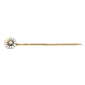 Estate Edwardian 14kt Yellow Gold Daisy Stick Pin