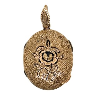 Estate Victorian 14kt Yellow Gold Enamel Locket