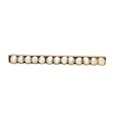 Estate Victorian 14kt Yellow Gold Seed Pearl Bar Pin
