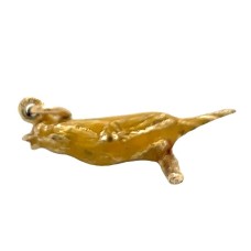 Estate 14kt Yellow Gold Enamel Bird Charm