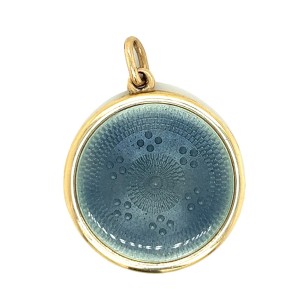 Estate Victorian 14kt Yellow Gold Enamel Locket