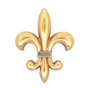 Estate Mid-Century 14kt Two-tone Gold Fleur De Lis Brooch Watch Holder