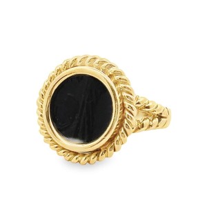 Estate Mid-Century 18kt Yellow Gold Ancient Coin Ring