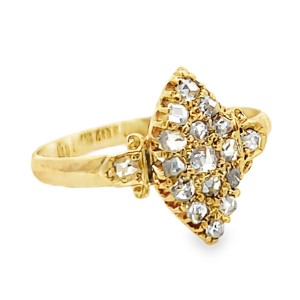 Estate Victorian 18kt Yellow Gold English Marquise Shaped Diamond Ring