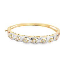Estate Mid-Century 14kt Two-tone Gold Diamond Bracelet