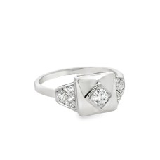 Estate Mid-Century Platinum Diamond Ring