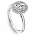 Noam Carver 14kt White Gold Oval Diamond Halo Engagement Ring Mounting