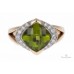 Brad Garman Designs 14kt Yellow Gold Peridot And Diamond Ring